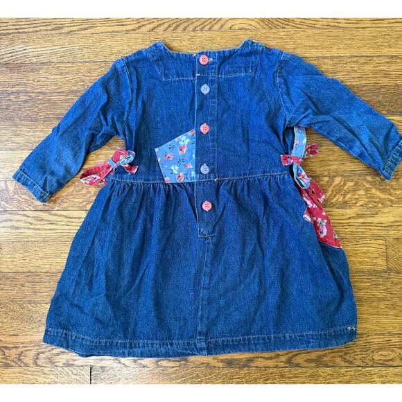 Guess Vintage Girls' Denim & Floral Dress Size 3 - Picture 4 of 4